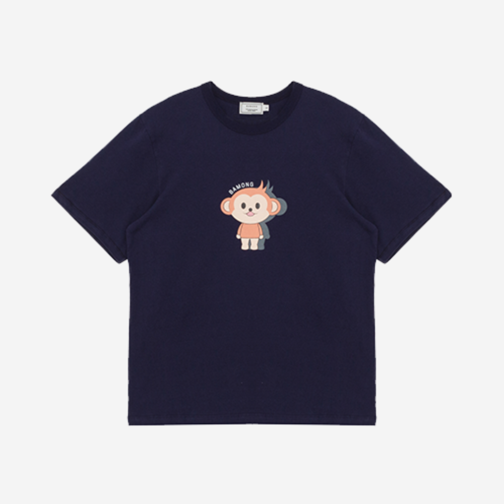 바몽 프린팅 티셔츠 - 네이비